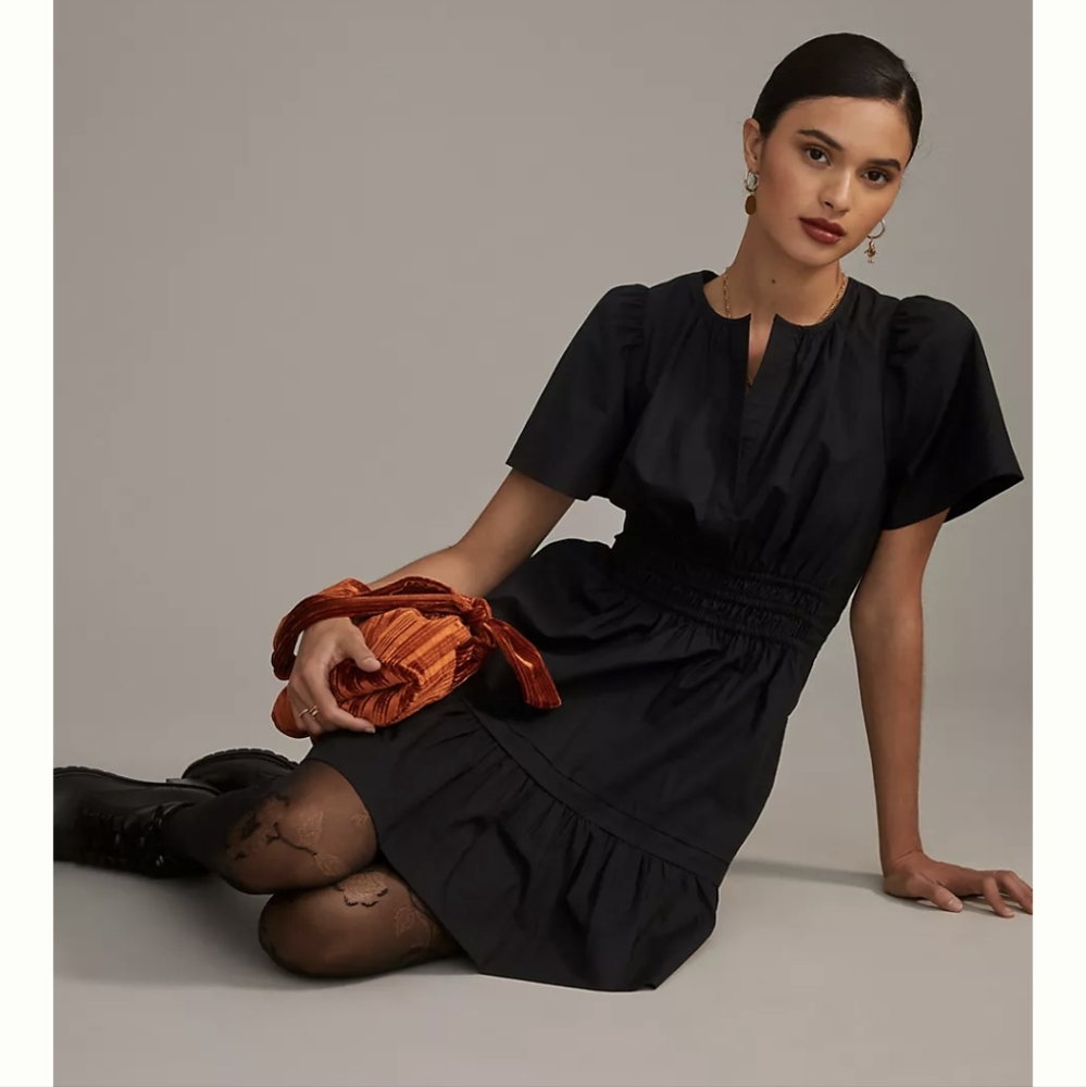 Anthropologie Somerset Mini Dress Black NWOT